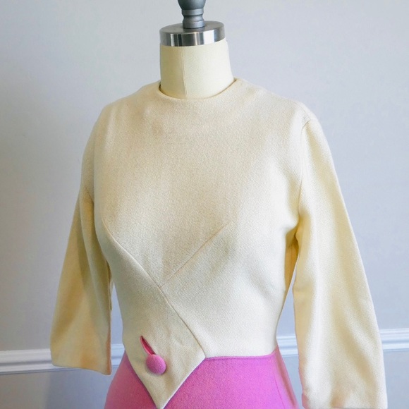 Gorgeous Vintage 1950s / 1960s Wool Dress - Picture 7 of 8